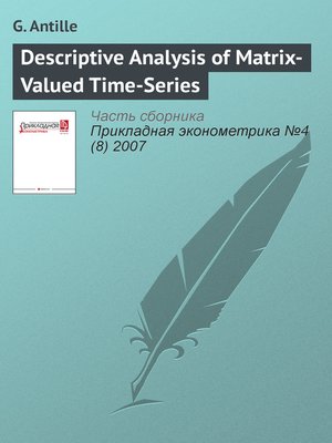 cover image of Descriptive Analysis of Matrix-Valued Time-Series
